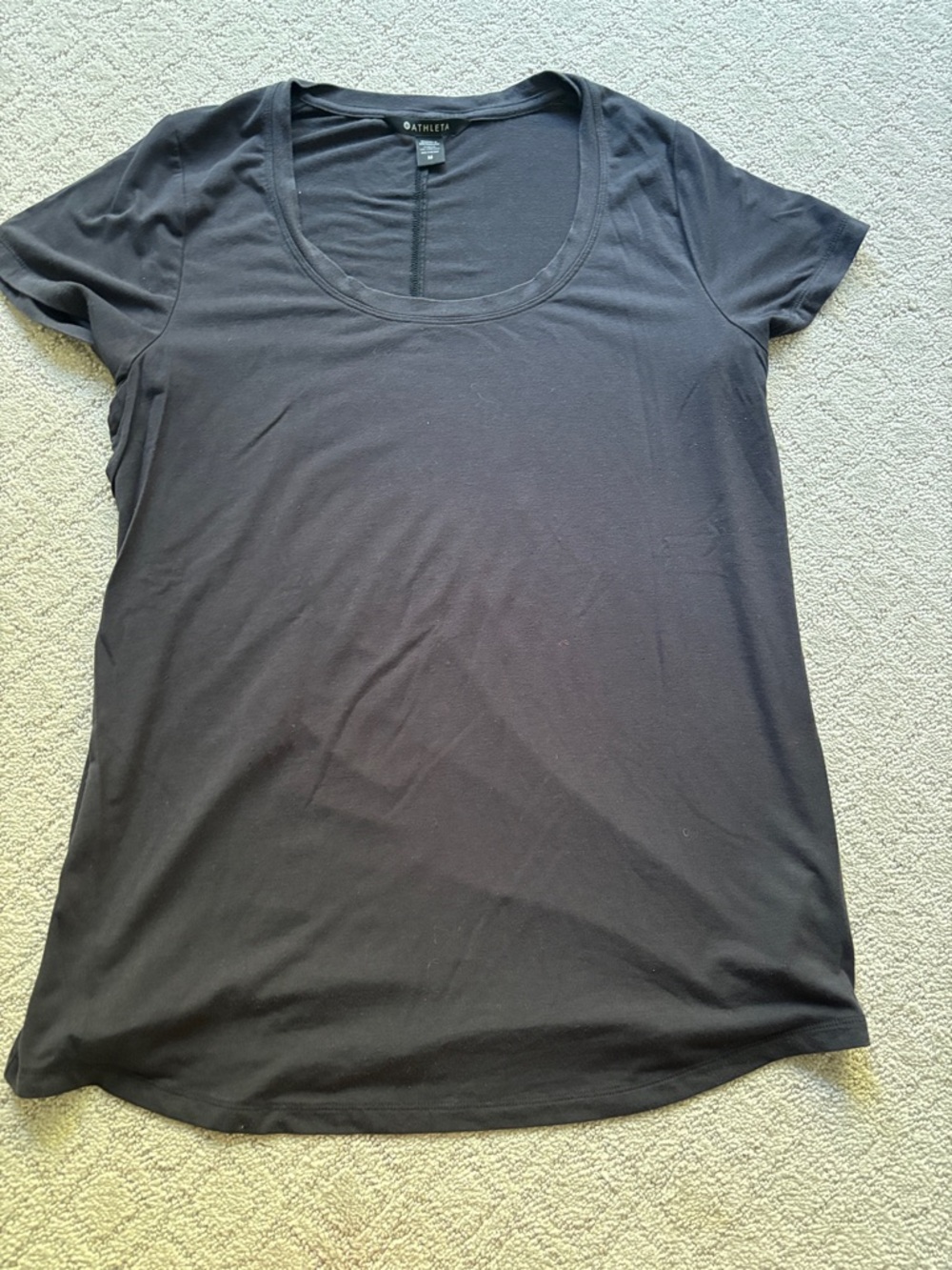 Athleta Black Scoop Neck Short Sleeve Tee - Stratus II